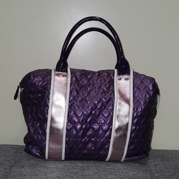 Handbags - Purple Heart Striped Tote Bag